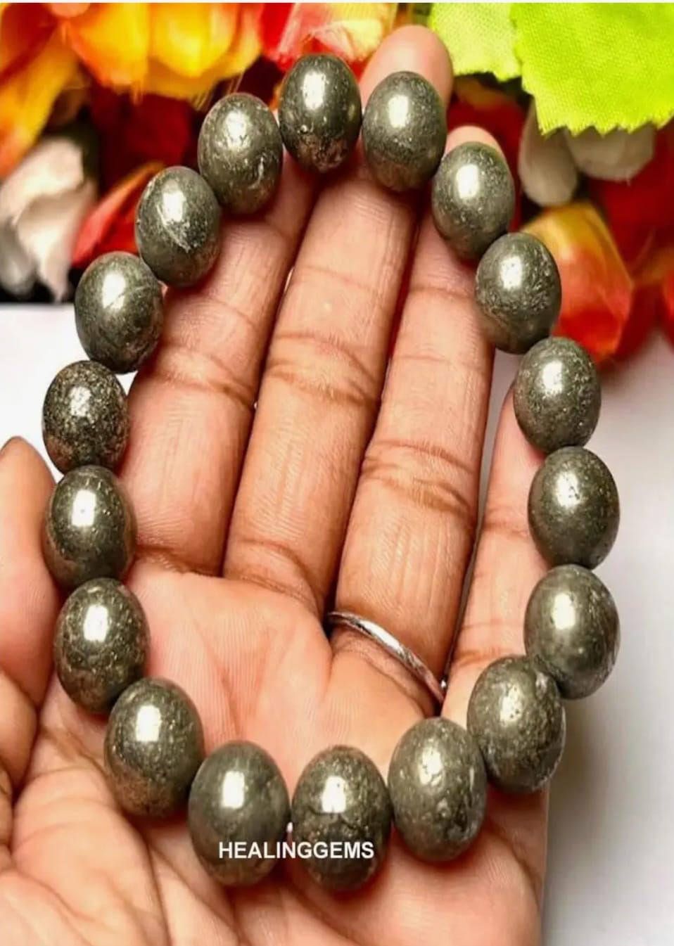 Pyrite, Stone, Golden Pyrite Agate Bracelet